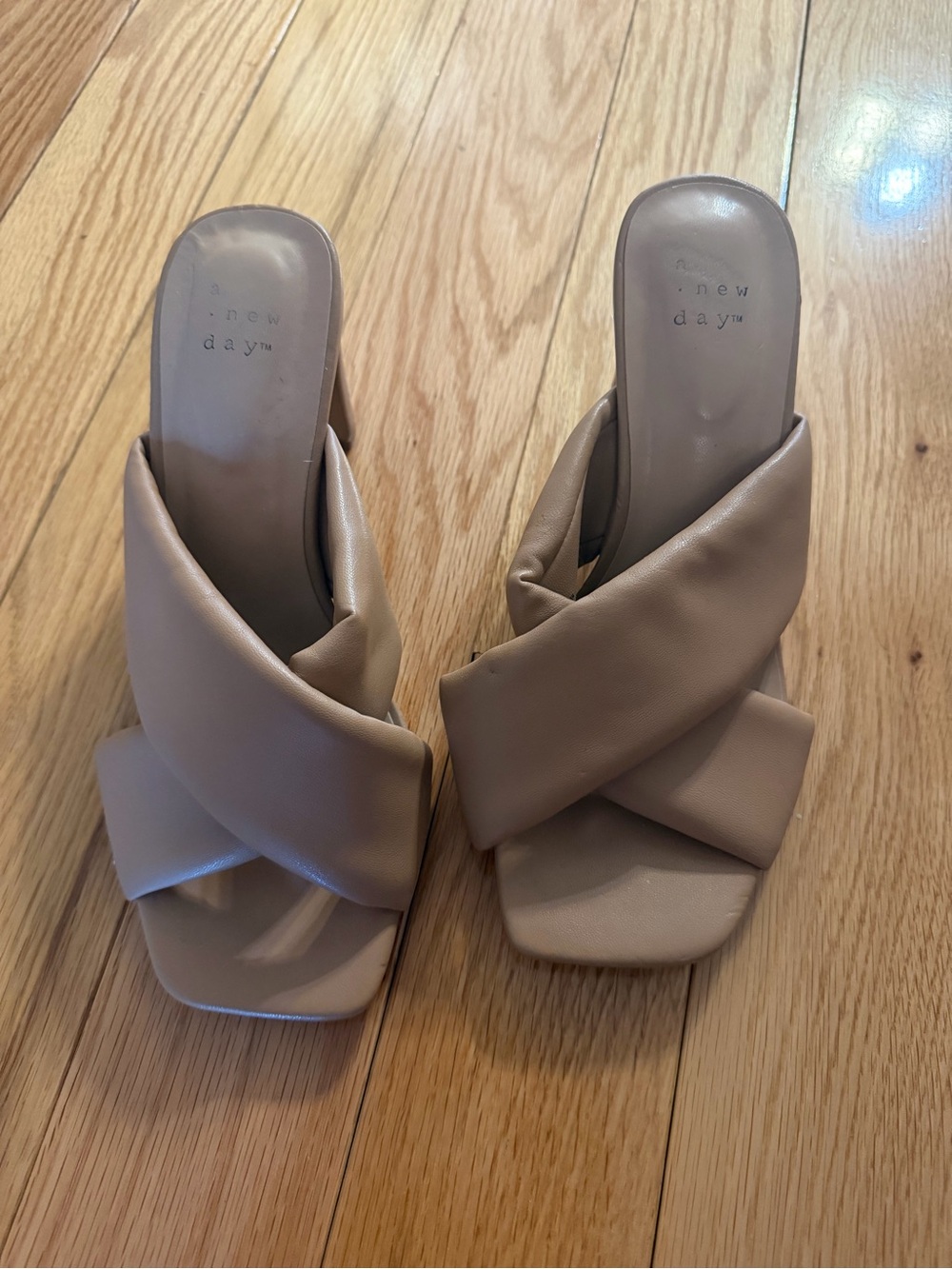 a new day Taupe Crisscross Slide Mules